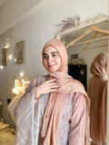Toffee Twist Organza Shimmer Hijab