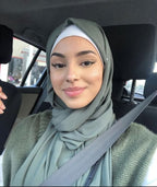 Georgette Sage green single hijab High-quality fabric it perfect for daily wear