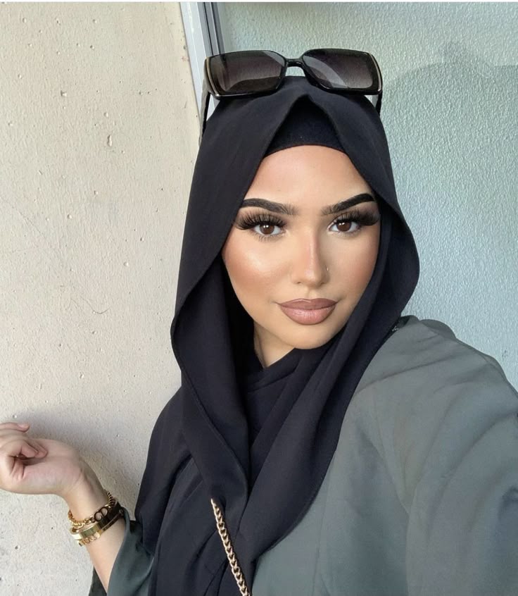 Georgette black hijab stylish and modest appearance all day long