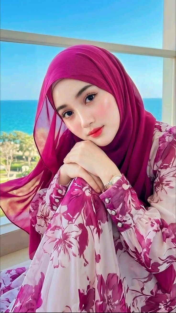 Georgette Rani pink hijab high-quality fabric all day wear