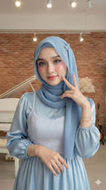 Georgette sky blue hijab formal, and festive looks perfect for daily wear