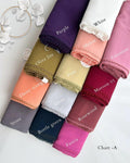 Premium Crochet Lace Chiffon Georgette Hijab – Soft Elegant Everyday Scarf