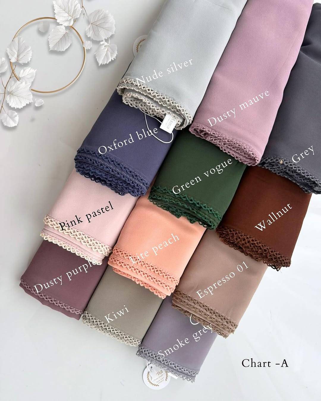 Premium Crochet Lace Chiffon Georgette Hijab – Soft Elegant Everyday Scarf