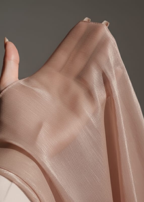 Champagne Beige Organza Silk Hijab – Lightweight Elegant Hijab for Formal & Everyday Wear | Graceful Layers