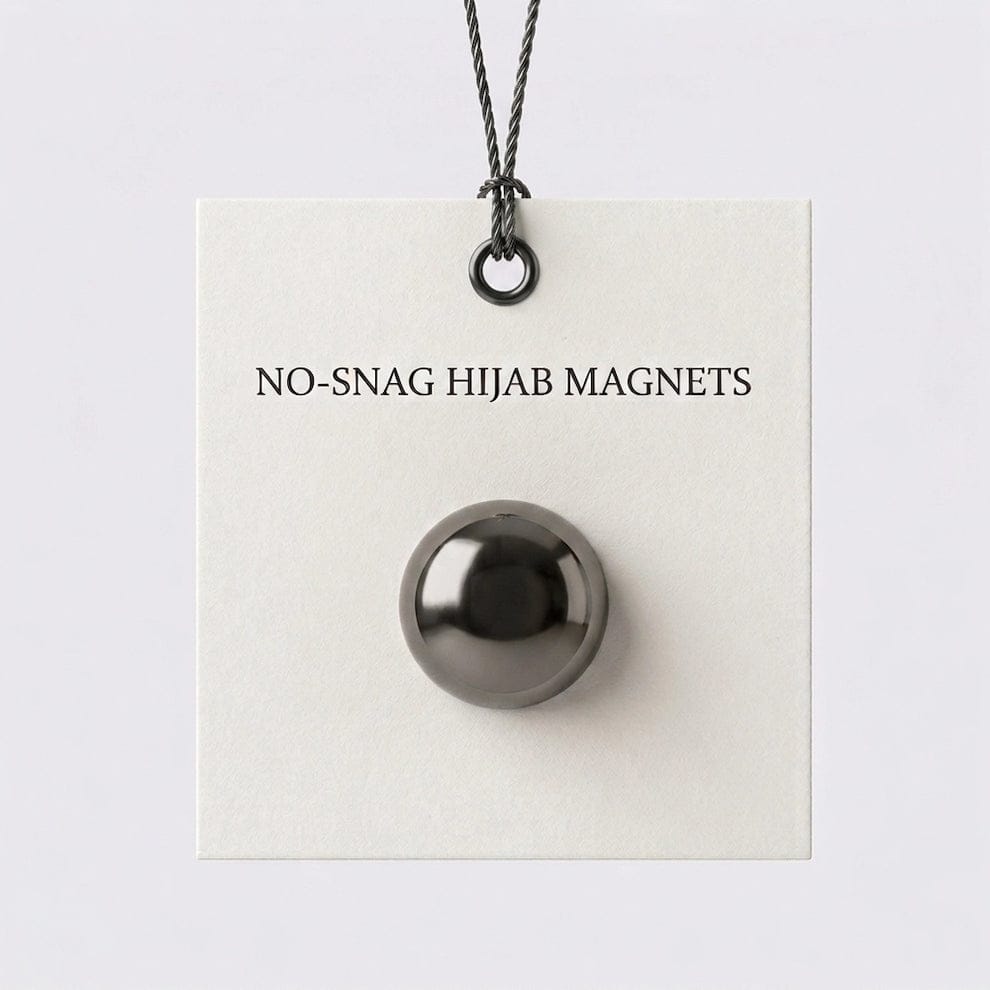 Premium Round Metallic Hijab Magnet – Black