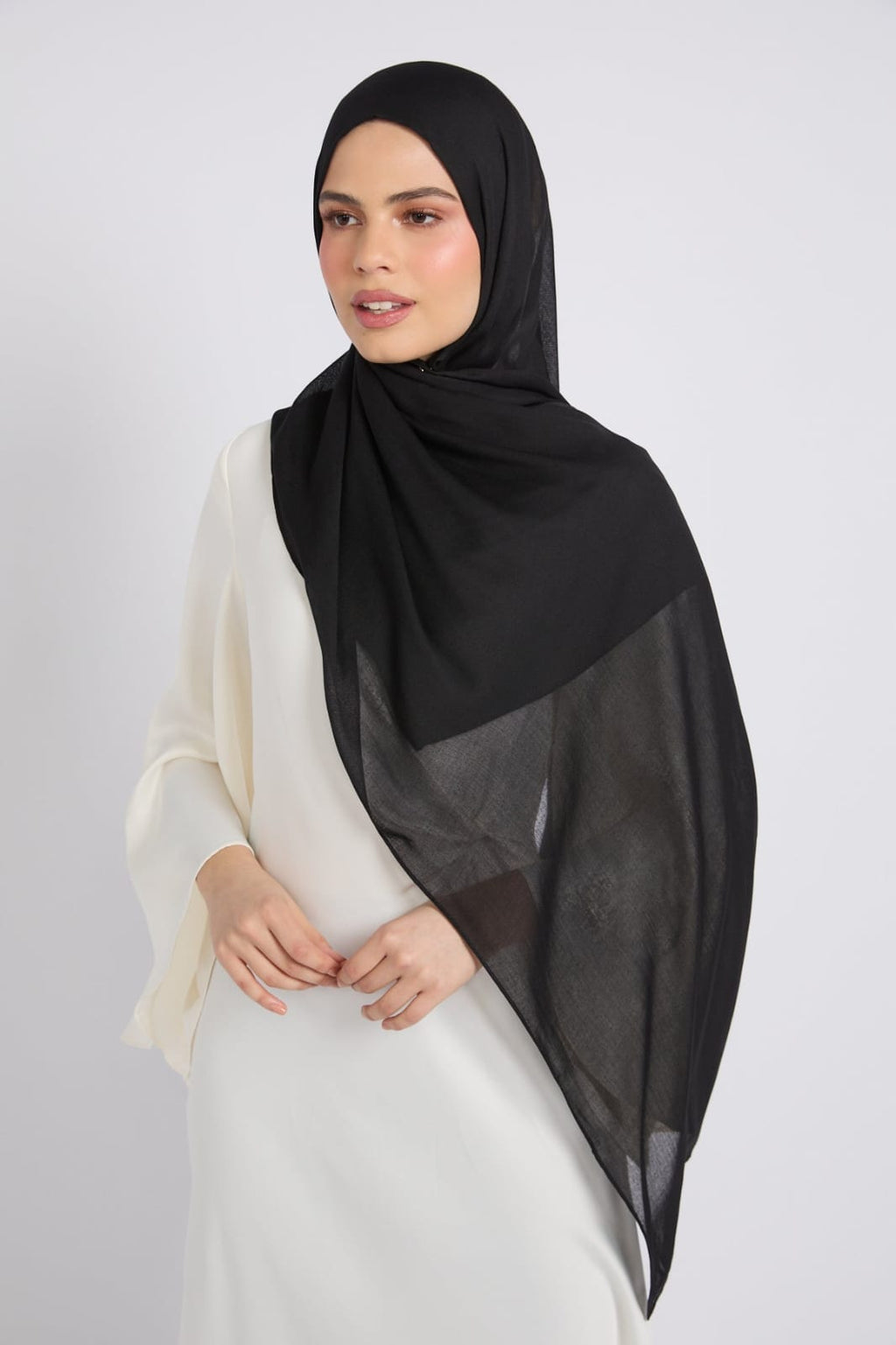Premium Cotton Modal Hijab - Black