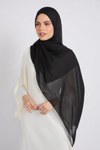 Premium Cotton Modal Hijab - Black