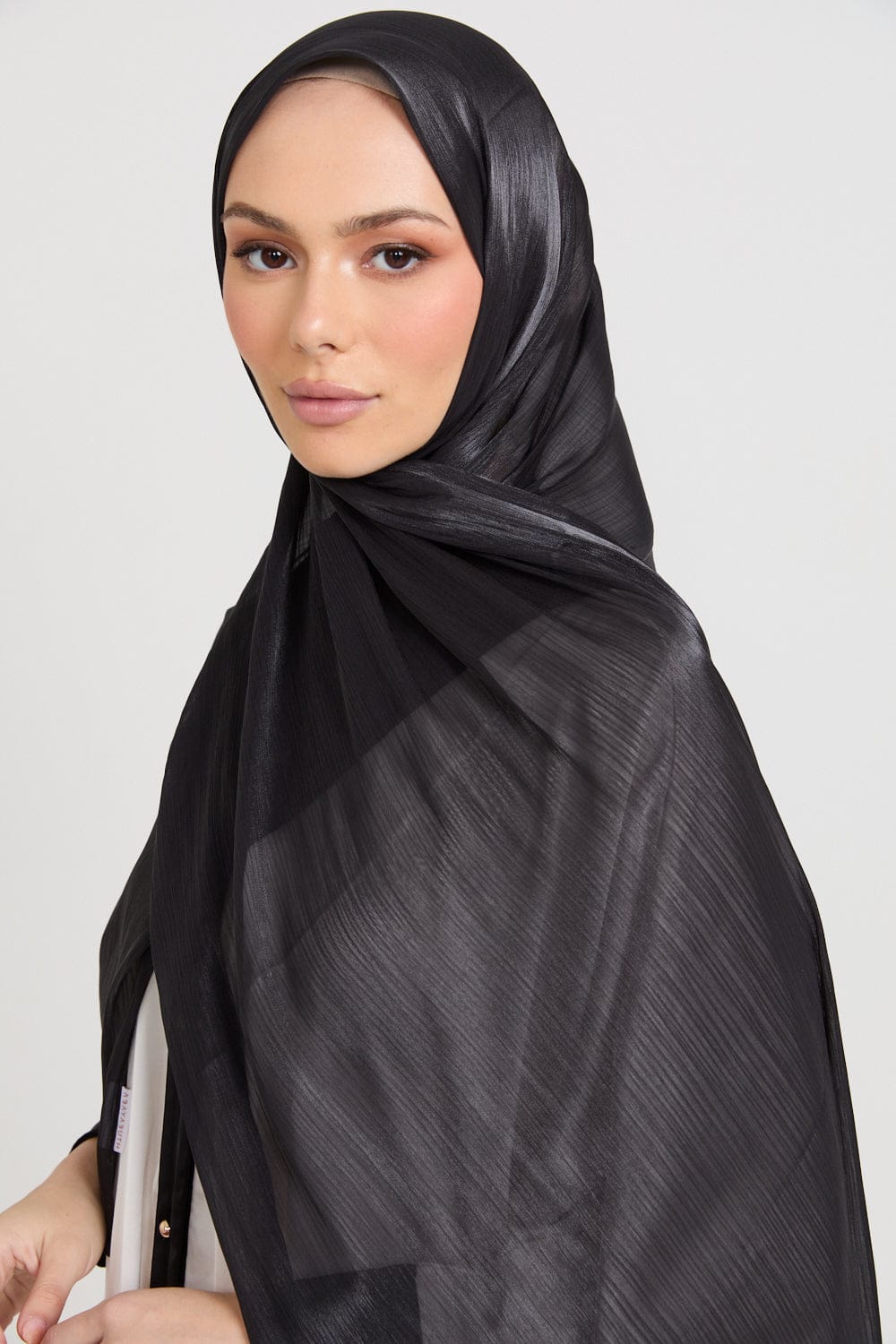 Premium Luxury Organza black hijab