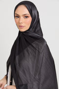 Premium Luxury Organza black hijab