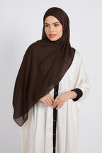 Premium Cotton Modal Hijab - Chocolate Plum
