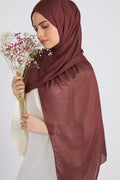 Premium Cotton Modal Hijab - Mahogany