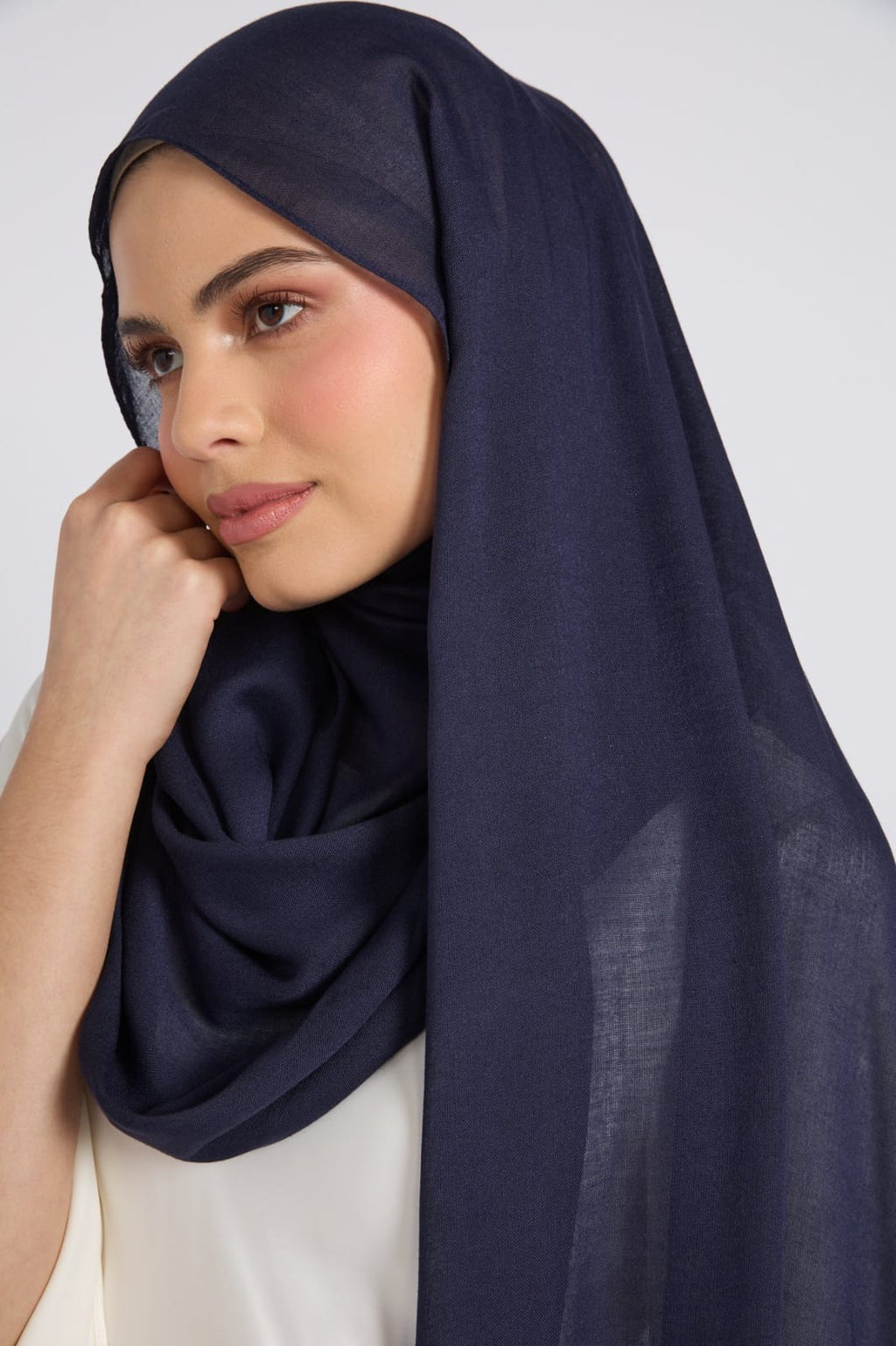 Premium Cotton Modal Hijab - Navy blue