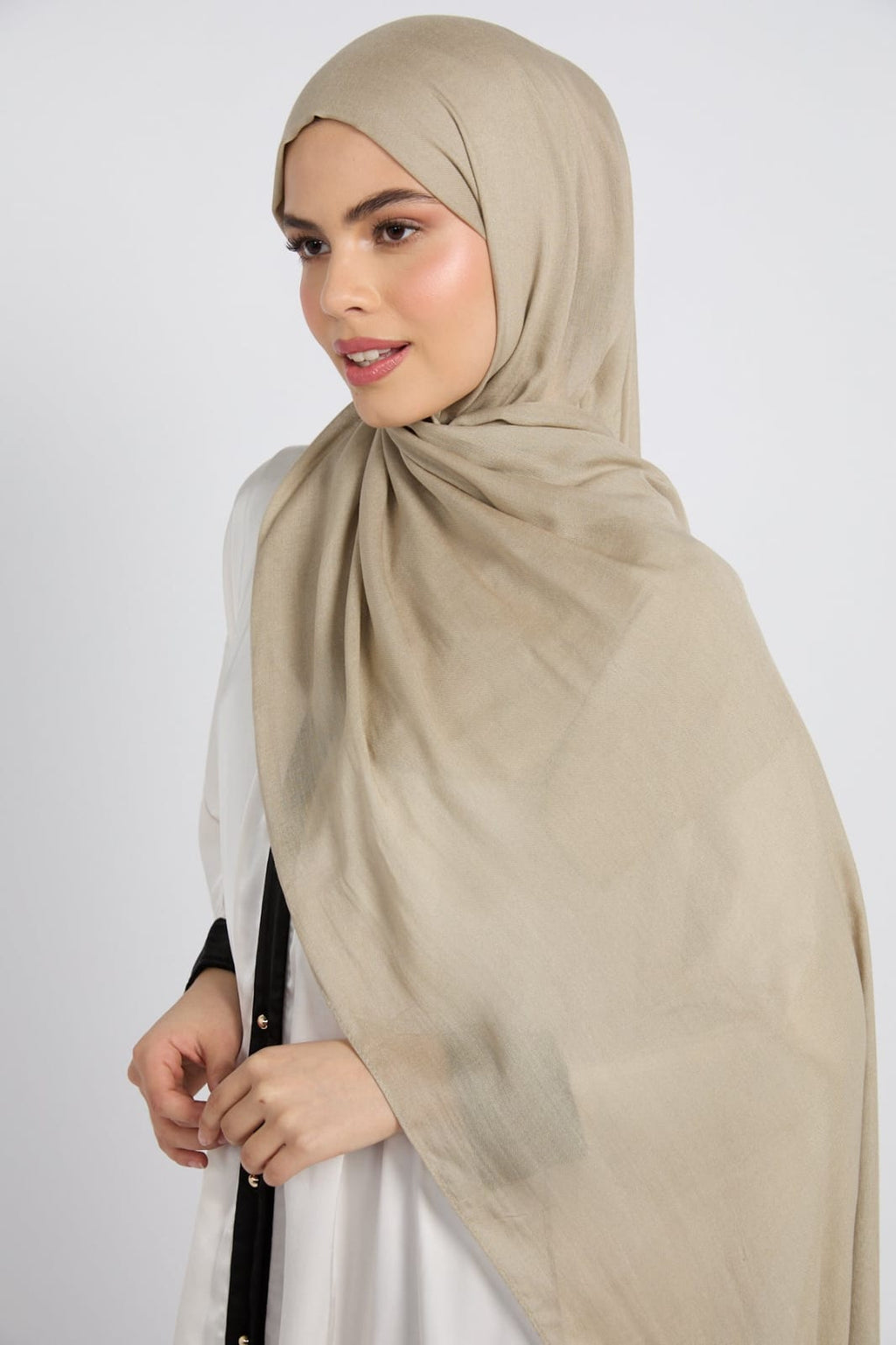Premium Cotton Modal Hijab - Olive Grey