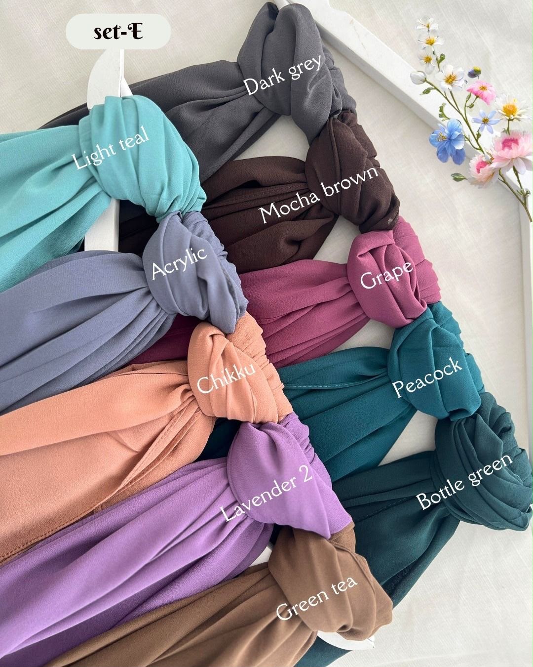 Premium multicolor georgette chiffon hijab pack of 10 size(185cm)x(75cm) perfect for daily wear, office, college & occasion