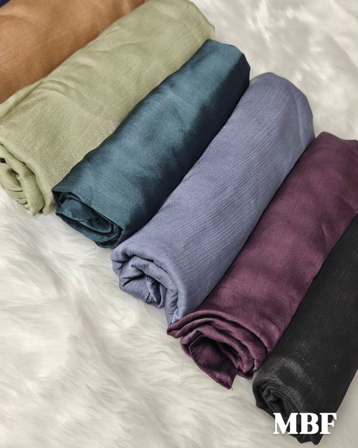 Muna Satin Hijab Combo Pack Of 6- Silky Smooth Satin Hijab For Women & Girls