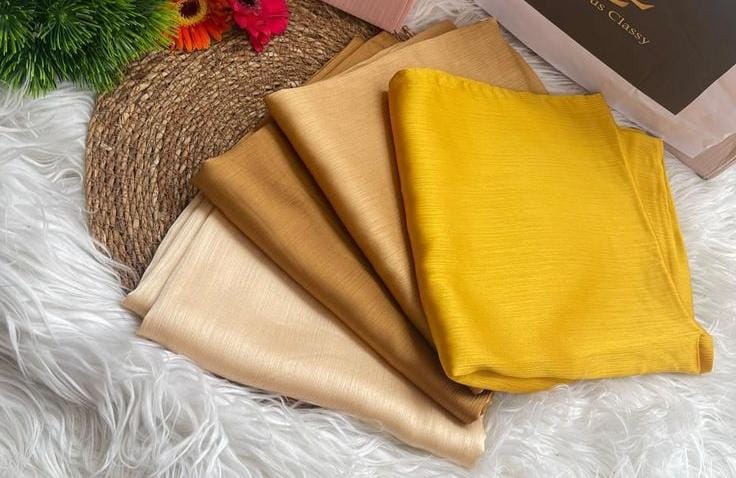 Muna satin hijab combo pack of 4 soft glossy Plain Hijab  for daily wear