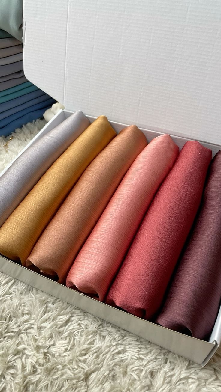 Premium muna satin hijab combo with a beautiful glossy finish hijab