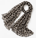 Premium Leopard Print Chiffon Hijab | Soft Lightweight Animal Print Scarf for Women | 180 × 70 cm