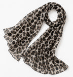 Premium Leopard Print Chiffon Hijab | Soft Lightweight Animal Print Scarf for Women | 180 × 70 cm
