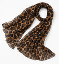 Premium Leopard Print Chiffon Hijab | Soft Lightweight Animal Print Scarf for Women | 180 × 70 cm