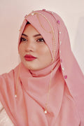 ONION PINK JHOOMAR LITE- INSTANT READY TO WEAR MAKHNI STYLE HIJAB