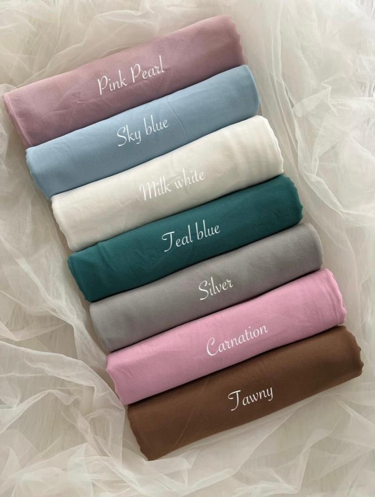 Premium Soft Georgette Hijab Pack of 7 for Women | 185 × 75 cm | Daily Wear & Occasion
