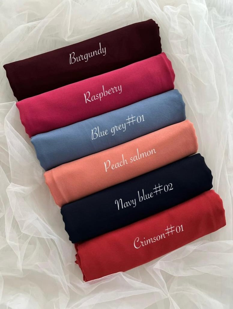Premium Georgette Hijab Pack of 6 | Soft Lightweight Scarves | 185 × 75 cm | Everyday & Party Wear
