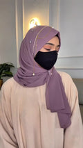 PURPLE JHOOMAR LITE- INSTANT READY TO WEAR MAKHNI STYLE HIJAB