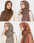 Chiffon Animal Print & Spotted Hijab Collection (Set of 4)