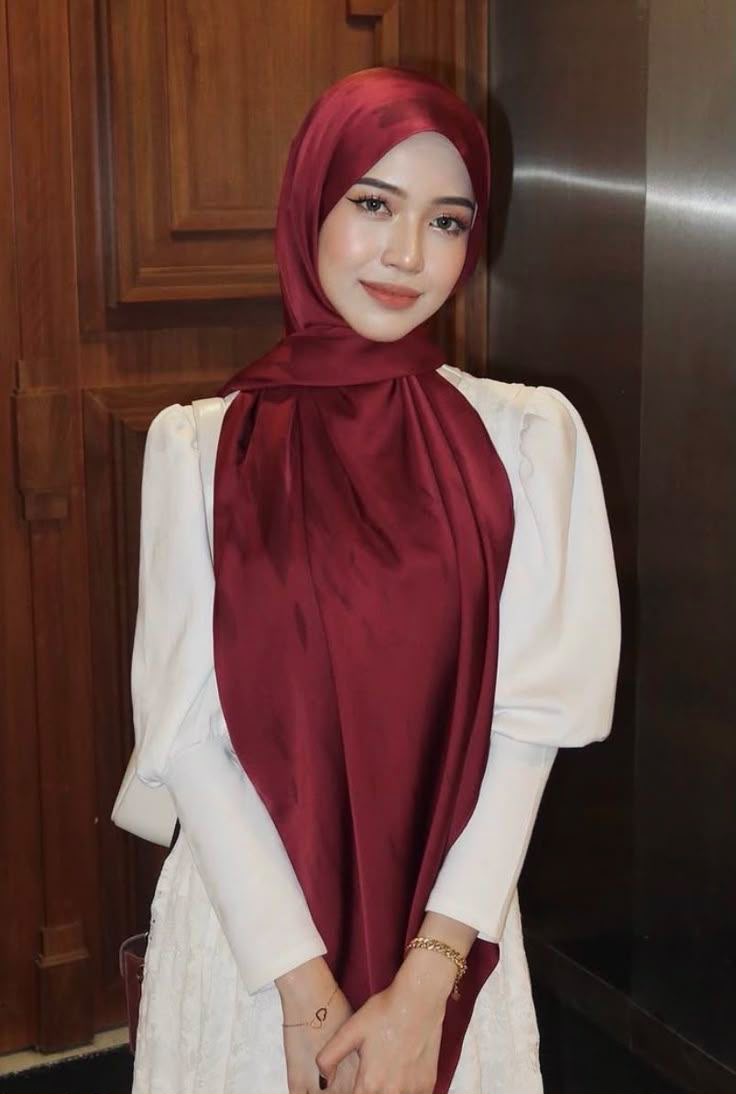 Premium Muna Satin Hijab Single stylish look perfect for daily wear
