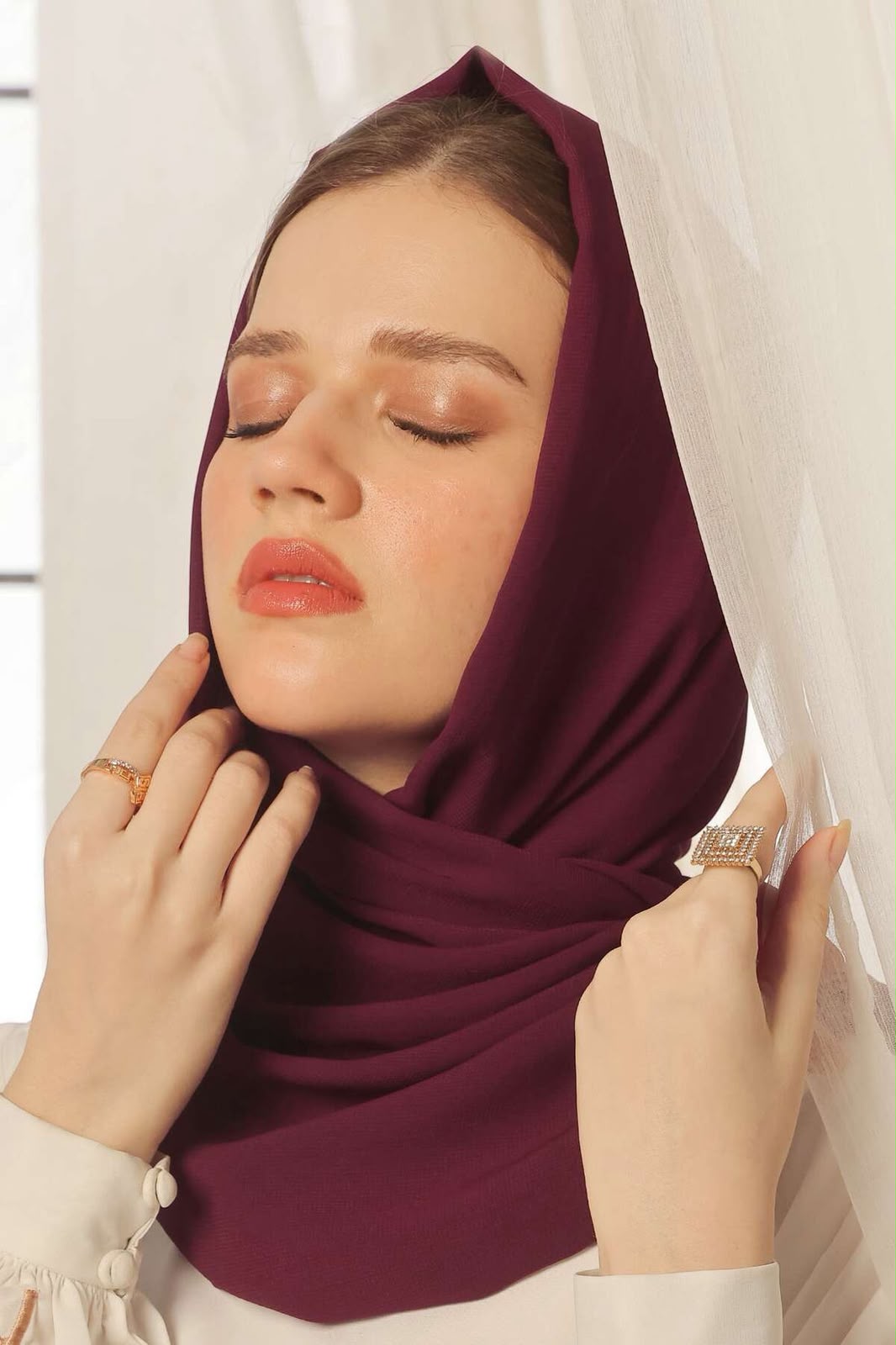 Premium georgette hijab single maroon perfect for daily wear
