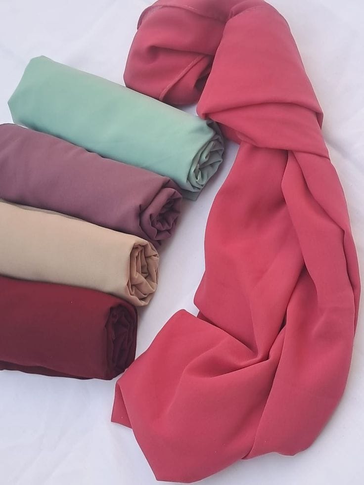 Premium Soft Georgette Hijab Pack of 5 for Women | 185 × 75 cm | Daily Wear & Occasion