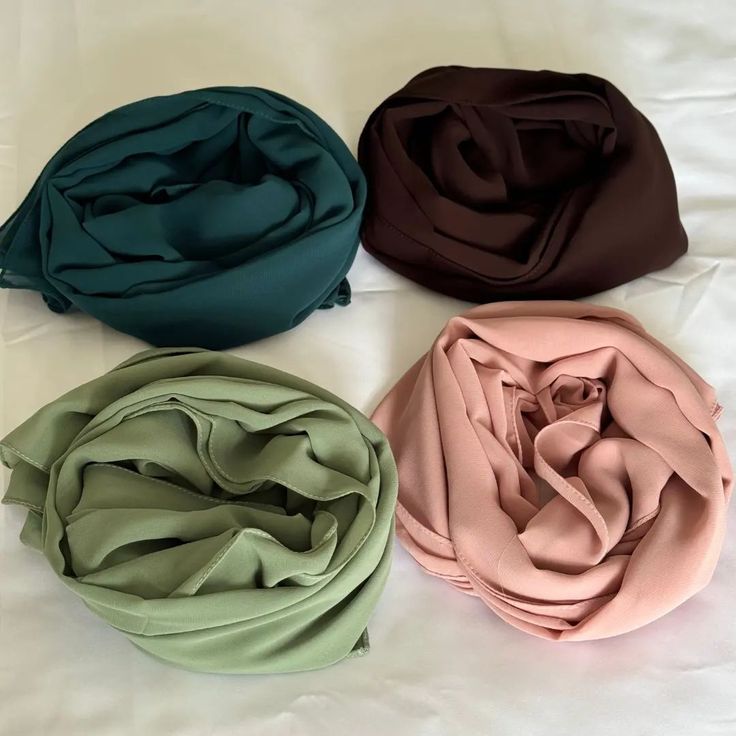 Premium Soft Georgette Hijab Pack of 4 for Women | 185 × 75 cm | Daily Wear & Occasion