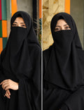 Premium Black Half Naqab for Women (12 × 14 Inches) | Lightweight Breathable Islamic Face Veil | Soft Modest Muslim Nose Piece | Comfortable Daily Wear Hijab Accessory