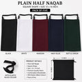 Plain Half Naqab with Elastic – Square Shape, 12 x 14 Inch (Pack of 5, Multi-Color)