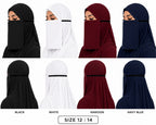 Classic Half Elastic Georgette Face Naqab – 12×14 ( black,white,maroon,blue )