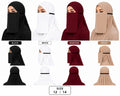 Premium Plain Georgette Half Elastic Naqab for Women | Lightweight & Breathable | Full Coverage Face Veil | Size 12 & 14 | Black, White, Maroon & Beige
