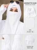Premium Plain Georgette Hijab with Separate Half Elastic Naqab | Elastic Back Side | Soft, Lightweight & Breathable | Size 12 × 14