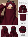 Premium Plain Georgette Hijab with Separate Half Elastic Naqab | Elastic Back Side | Soft, Lightweight & Breathable | Size 12 × 14