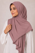 Elegant Scalloped Lace-Border Chiffon Georgette Hijab – Soft Flow Daily Wear Scarf for Women (185 × 75 cm)