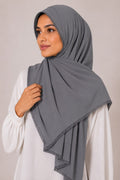 Elegant Scalloped Lace-Border Chiffon Georgette Hijab – Soft Flow Daily Wear Scarf for Women (185 × 75 cm)