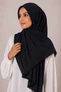 Elegant Scalloped Lace-Border Chiffon Georgette Hijab – Soft Flow Daily Wear Scarf for Women (185 × 75 cm)