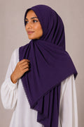 Elegant Scalloped Lace-Border Chiffon Georgette Hijab – Soft Flow Daily Wear Scarf for Women (185 × 75 cm)