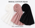 Elegant Multi-Color Modal Cotton Hijab Combo – Soft Breathable Daily Wear Scarf Set for Women (2 Meter Length)
