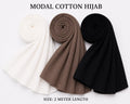 Elegant Multi-Color Modal Cotton Hijab Combo – Soft Breathable Daily Wear Scarf Set for Women (2 Meter Length)