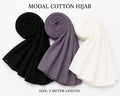 Elegant Multi-Color Modal Cotton Hijab Combo – Soft Breathable Daily Wear Scarf Set for Women (2 Meter Length)