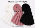 Elegant Multi-Color Modal Cotton Hijab Combo – Soft Breathable Daily Wear Scarf Set for Women (2 Meter Length)
