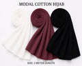 Elegant Multi-Color Modal Cotton Hijab Combo – Soft Breathable Daily Wear Scarf Set for Women (2 Meter Length)