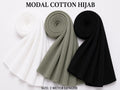 Elegant Multi-Color Modal Cotton Hijab Combo – Soft Breathable Daily Wear Scarf Set for Women (2 Meter Length)
