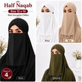 Plain Georgette Chiffon Half Naqab for Women (Pack of 4)
